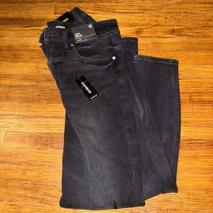 Pantalones de mezclilla Express 4S 4 cortos tiro súper alto negros rasgados $98 nuevos con etiquetas - Imagen 1 de 8