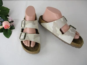 Birkenstock Arizona Desert Sand Camo Birko Flor Slide Sandals size 40 L-9, M-7 - Picture 1 of 16