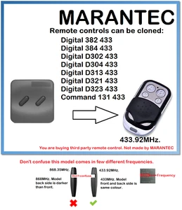 Marantec Command 131 433 Mando a Distancia Universal Duplicador - Imagen 1 de 6
