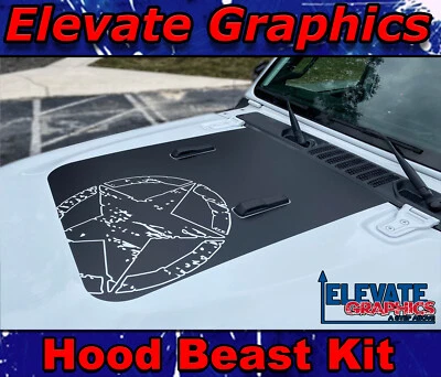 2019-2026 For Jeep Gladiator/Wrangler Stripes Center Hood Graphics Vinyl Sticker - Imagem 1 de 4