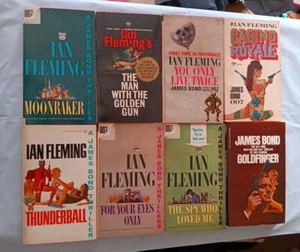 VTG Set Lot 8 JAMES BOND 007 SIGNET PAPERBACK Ian Fleming c.1960s New/Nr Mint - Picture 1 of 9