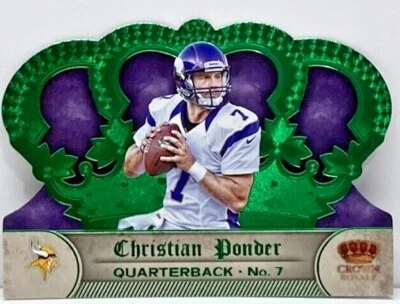 2012 Crown Royale CHRISTIAN PONDER Green Holofoil /49 Card #91 Vikings - Image 1 of 4