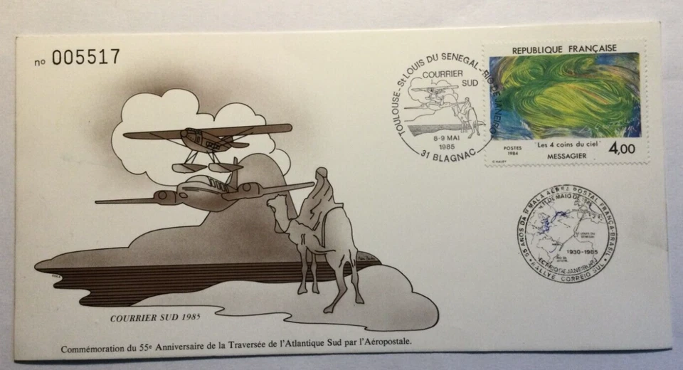 Timbre de FRANCE   N° 2300 " 55è anni.de la traversée de l'atlantique sud " 1985 - Photo 1/1