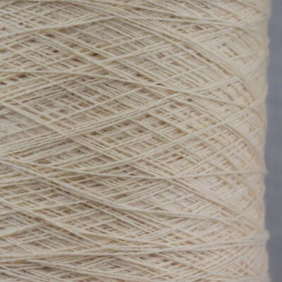 SOFT BRITISH LAMBSWOOL YARN 400g CONE 2 3 PLY MACHINE KNITTING CREAM WOOL KNIT - Image 1 of 2