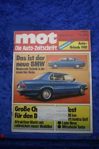 MOT 9/81 BMW Serie 5 Lada Nova Mitsubishi Lancer 2000 Turbo - Imagen 1 de 2
