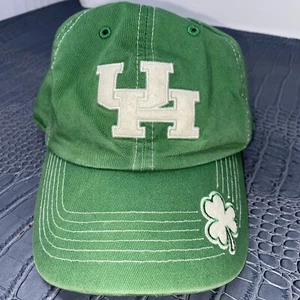 Houston U Of H Cougars Hat Baseball Cap Clover Logo Stitched Green Adjustable - Picture 1 of 9