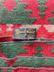 Pearce Woolrich USA Wool Southwestern Camp Blanket Vintage 74 1/2 x 51 Red Green - Picture 1 of 23