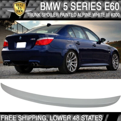 USA Stock 04-10 5 Series E60 4Dr M5 Trunk Spoiler Painted Alpine White III #300 - Image 1 of 4