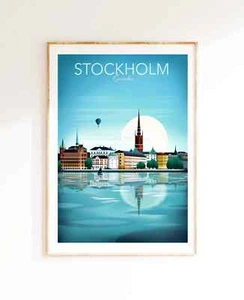 Stockholm Skyline Travel Poster Premium Quality Choose your Size - Picture 1 of 3