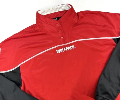Suéter NC State Wolfpack Addidas 2 Botones Manga Larga Adulto M Rojo Foto 1 de 4