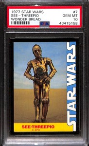 1977 WONDER BREAD STAR WARS #7 SEE-THREEPIO C-3PO PSA 10 43415158