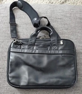 Briggs and Riley schmale schwarze Leder Aktentasche LB 106-4 - Bild 1 von 8