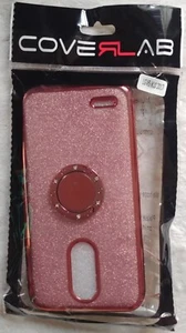 phone case New Coverlab pink glitter LG K30 with finger ring landyard Protection - Picture 1 of 8