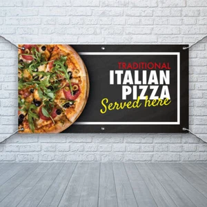 PVC Banner Pizza Traditional Food Print Outdoor Waterproof High Quality - Picture 1 of 3