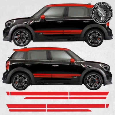 Calcomanía adhesiva rayas laterales especificaciones exactas para Mini R60 Countryman JCW ALL4 Cooper S - Imagen 1 de 2
