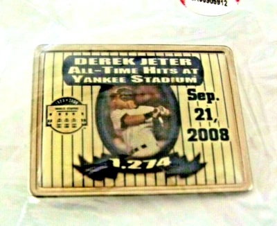 NY New York Yankees All-Time Hits at old Yankee Stadium DEREK JETER pin yellowin - Image 1 of 4
