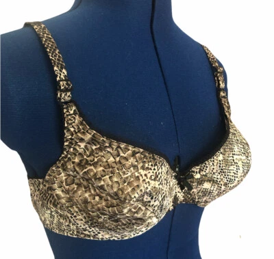 Sujetador de colección Warner's ON THE WILD SIDE estampado de serpiente 36B con aros #2880 nuevo con etiquetas Foto 1 de 4