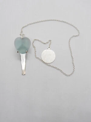 Segnalibro in Argento 925 con Cuore in Quarzo azzurro - segnapagina libro - Immagine 1 di 4