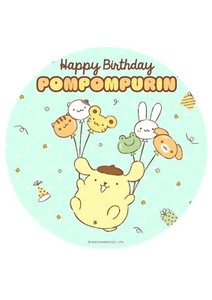 Pompompurin Personalised Custom Edible Cake Topper Round 8inch - Picture 1 of 1