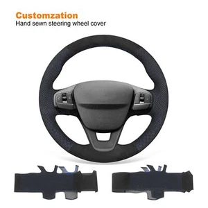 Custom Mesh Alcantara Steering Wheel Wrap for Ford Escape 2019-2020 Bronco Sport - Picture 1 of 17