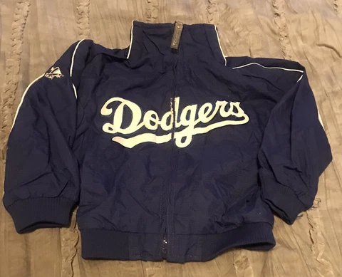 LOS ANGELES DODGERS Baseball NIKE Toddler 4T Blue MAJESTIC Dugout MLB Jacket Cover