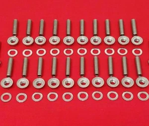 FORD FE OIL PAN STUD KIT BOLTS 352 360 390 406 427 428 ENGINE POLISHED STAINLESS - Bild 1 von 1