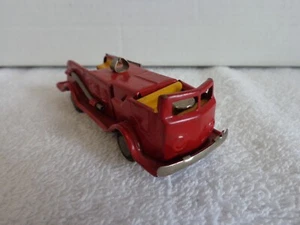 Vintage 1950's Japanese Tin Friction Fire Truck 4 Inch Red - Picture 1 of 4
