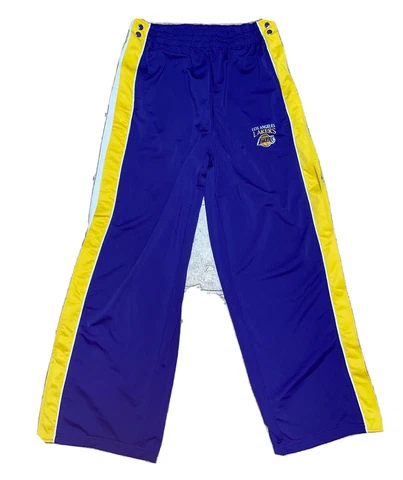 Los Angeles Lakers Sz Large Pro Edge Snap On Warm up Pants *FLAWS/ Read Cover