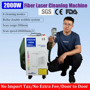 Handheld 2000W Fiber Laser Cleaning Machine Rust Oil Coating Stain Removal - Picture 1 of 9