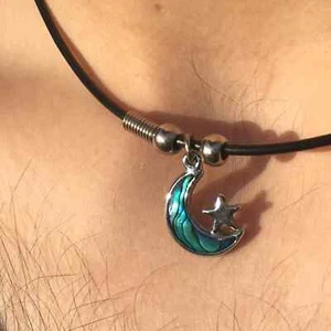 Abalone Moon & Star Necklace - Picture 1 of 4