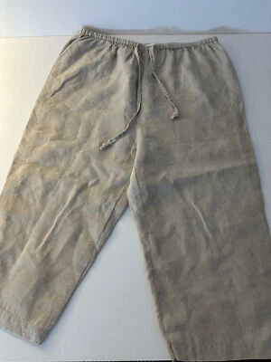 Calça cropped Josephine Chaus bege linho feminina M 30 - 36 x 17 - Imagem 1 de 3