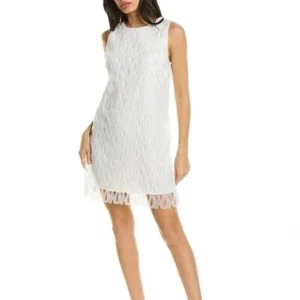 Abito corto Jason Wu monogramma JW pizzo taglia 10 $495 vendita al dettaglio nuovo con etichette bianco zip dietro - Foto 1 di 19