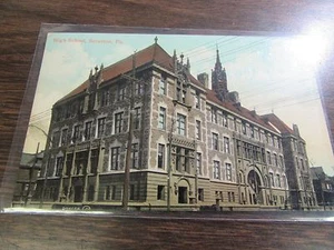 ANTIQUE - HIGH SCHOOL - SCRANTON PA - USED POSTCARD 1910 - Picture 1 of 1