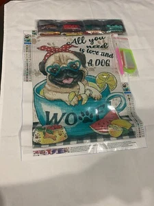 5D DIY Diamond Art Painting, Embroidery Kit Craft Pug - Picture 1 of 2