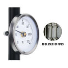 Thermometer 0-120°C Hot Water Pipe Stainless Steel Clamp-On Tube Thermometer