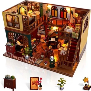DIY Miniature House Kit, Dollhouse Kit with Light and Dust Cover, Mini House Bui - Picture 1 of 7