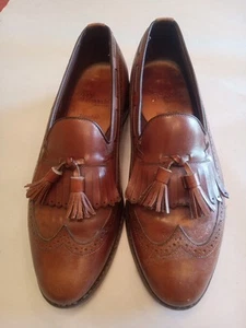 Allen Edmonds Mansfield Loafers Dress Shoes Men's Size 9 D Brown Leather Kiltie - Picture 1 of 14