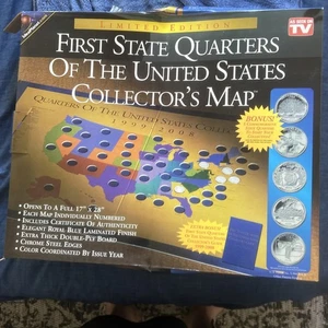 First State Quarters of The United States Collector,s Map… Complete - Picture 1 of 10