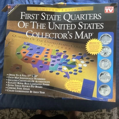 First State Quarters of The United States Collector,s Map… Complete - Image 1 of 4