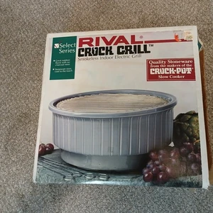 Vintage Rival Crock Grill Smokeless Indoor Electric Grill #5750 - Picture 1 of 6
