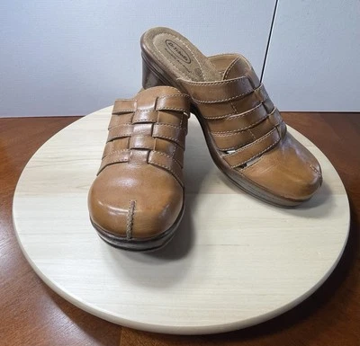 Dr Scholls Womens Us 7 1/2 Eu 39 1/2 Brenna Leather Clog Slip On Tan Air-Pillo - Image 1 of 4