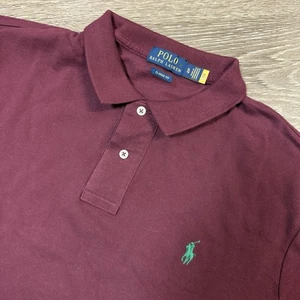 Polo Ralph Lauren Herren Custom Slim Fit Polo Kurzarm Hemd Gr. XL Burgund - Bild 1 von 11