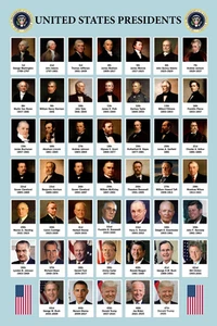 Poster 47° Presidenti Edizione 2025 Carta Storia Stati Uniti USA Classroom - Foto 1 di 6
