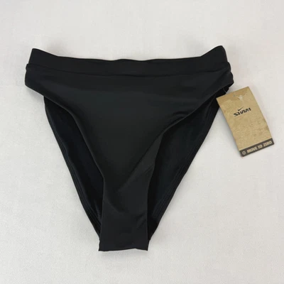 Nike NWT Womens Move to Zero Black High Waist Swim Bottoms XS NESSB347 Race Pool - Image 1 of 4