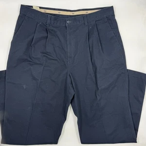 Dockers Herren No Wrinkle Twill Hose 38/30 Navy 100% Baumwolle Classic Plissee Leg - Bild 1 von 10