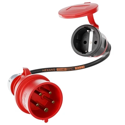 CEE Adapter 16 A 400V Stecker Starkstrom auf 230V Schuko Kupplung H07RN-F 3G2,5 - Bild 1 von 4