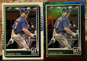 2025 Panini Donruss Michael Young Rosso e Blu Holo + Base #89 Texas Rangers - Foto 1 di 2