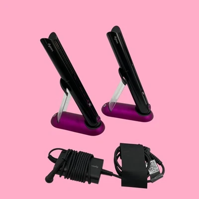 Set of 2 Dyson Model HS03 Corrale Straightener Prussian Black/Fuchsia #U6233 - Image 1 of 4