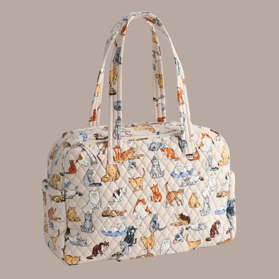 Nova Bolsa de Viagem Vera Bradley A CATS LIFE Weekender Bege - Imagem 1 de 4