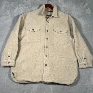 Polo Ralph Lauren Fleece Shirt Jacket Womens XL High Pile Sherpa Oversized Teddy - Picture 1 of 9